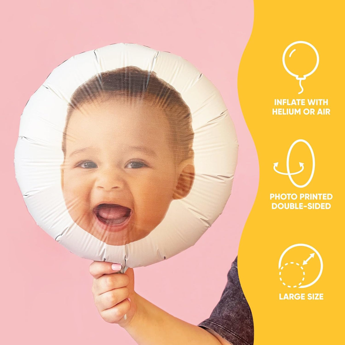 Big Dot of Happiness Personalized Fun Face Photo Balloons, Custom Birthday Balloons, Anniversary