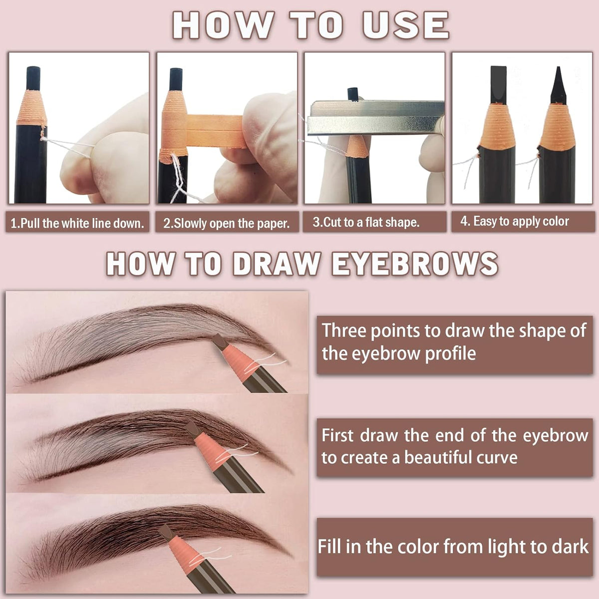 Eyebrow Pencils Brow Pencil Set For Marking, Filling And Outlining, Tattoo Makeup And Microblading