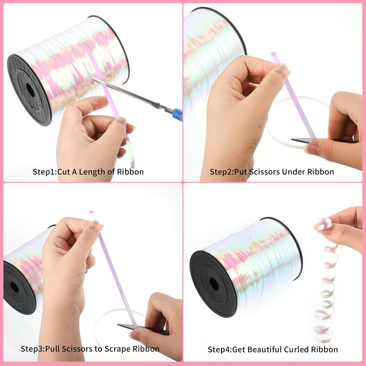 woric 600 Yard Iridescent White Curling Ribbon Balloon String Ribbon