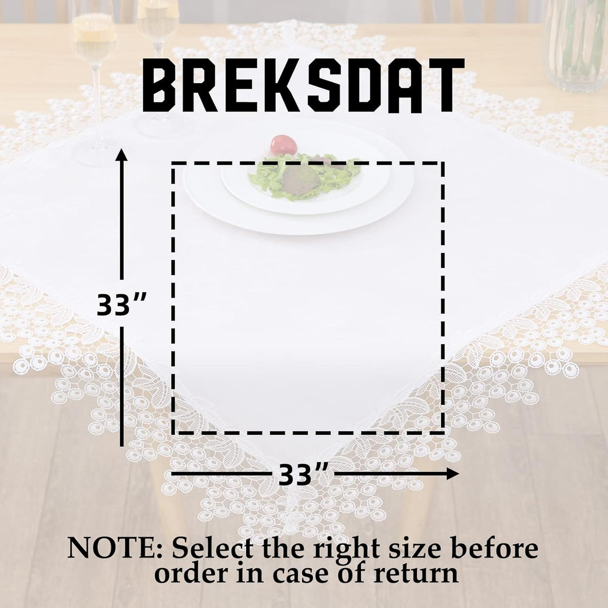 White lace Premium Square Farmhouse Tablecloth Waterproof OilProof SpillProof AntiShrink Soft