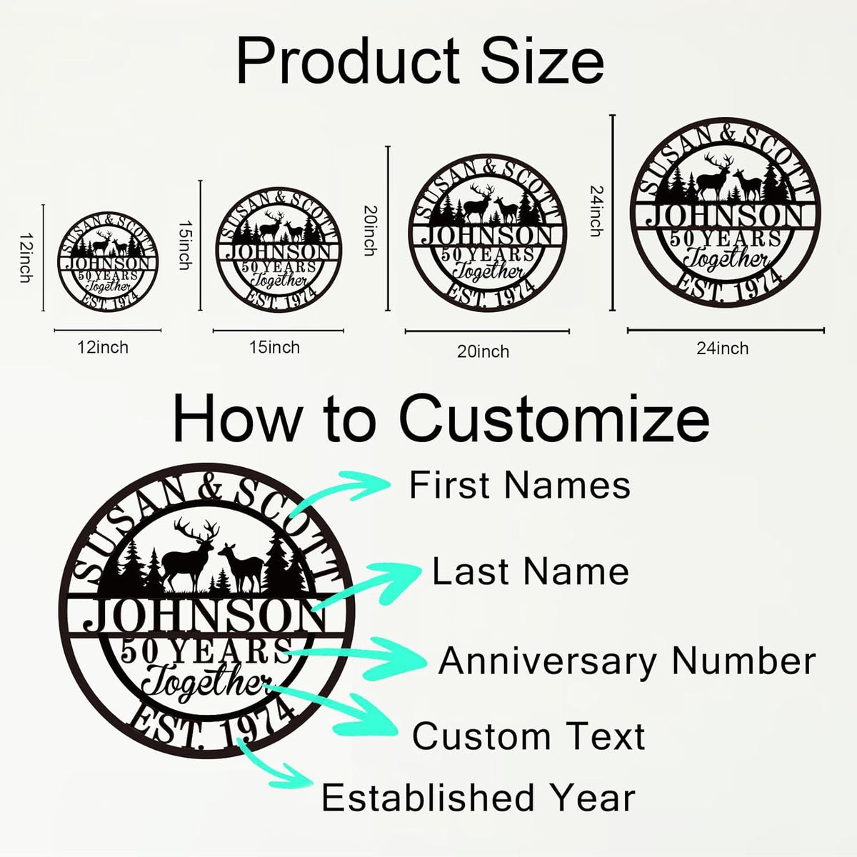 Personalized Christmas Gifts 2025, Custom 50th/40th/60th/70th/30th/1-99 Years Wedding Anniversary