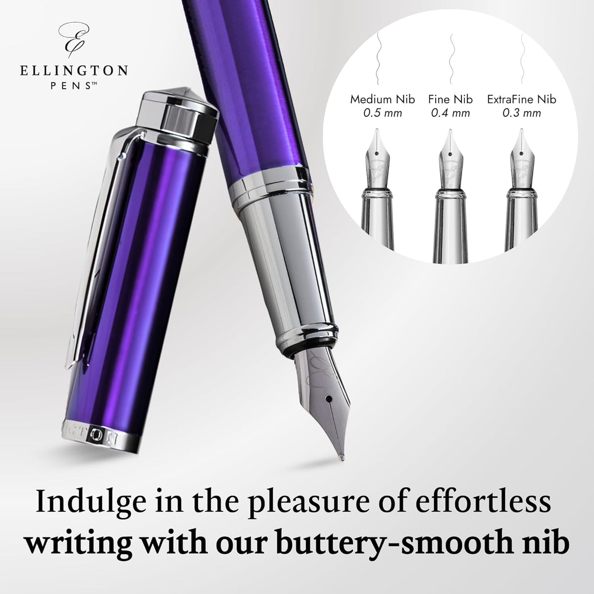 Ellington Pens Luxury Fountain Pen Set- Fountain Pens for Writing - Smooth Medium Nib - Includes