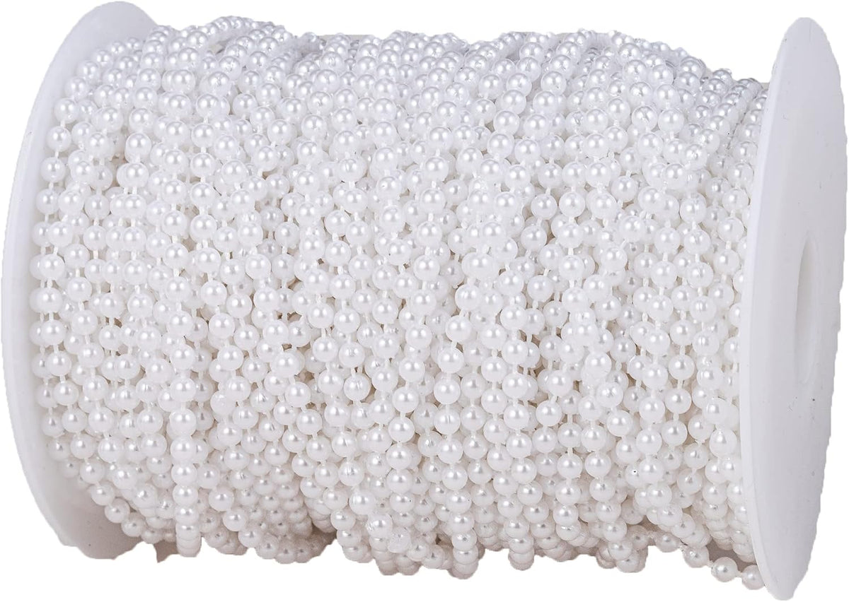 4mm Crafts Faux Pearl Beads Garland Pearl Bead Roll Strand of Pearls to Decorate Floral