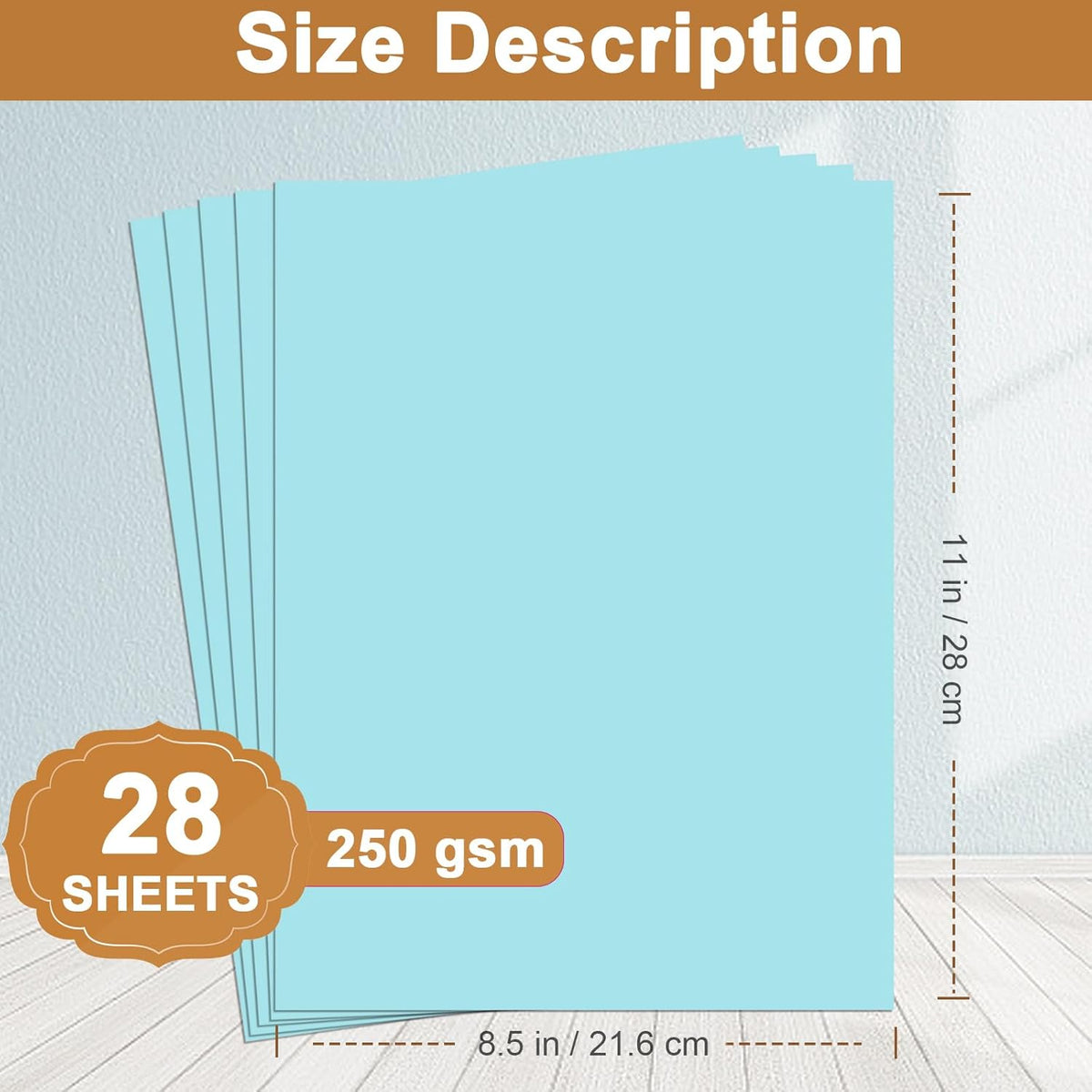 28 Sheets Light Blue Cardstock 8.5 x 11 Scrapbook Paper, 92lb Heavyweight Paper Card Stock for