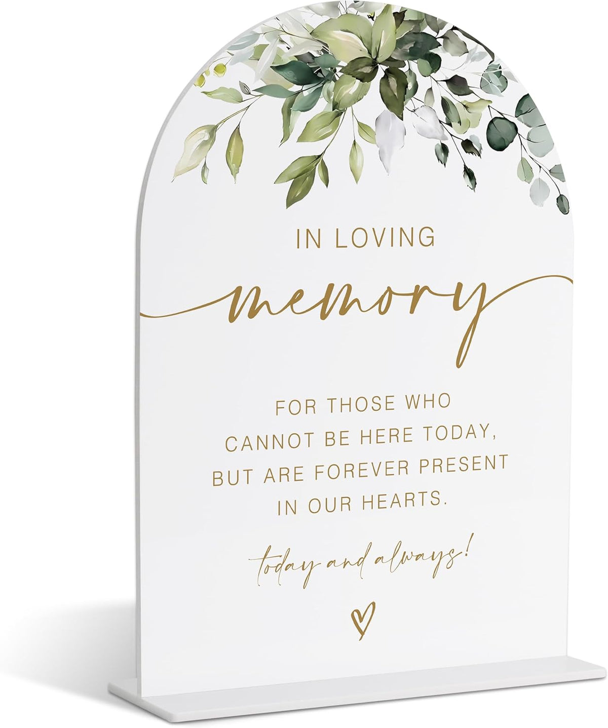 Loving Memory Sign, Wedding Memorial Sign, Greenery Gold Bridal Shower Decorations, In Wedding