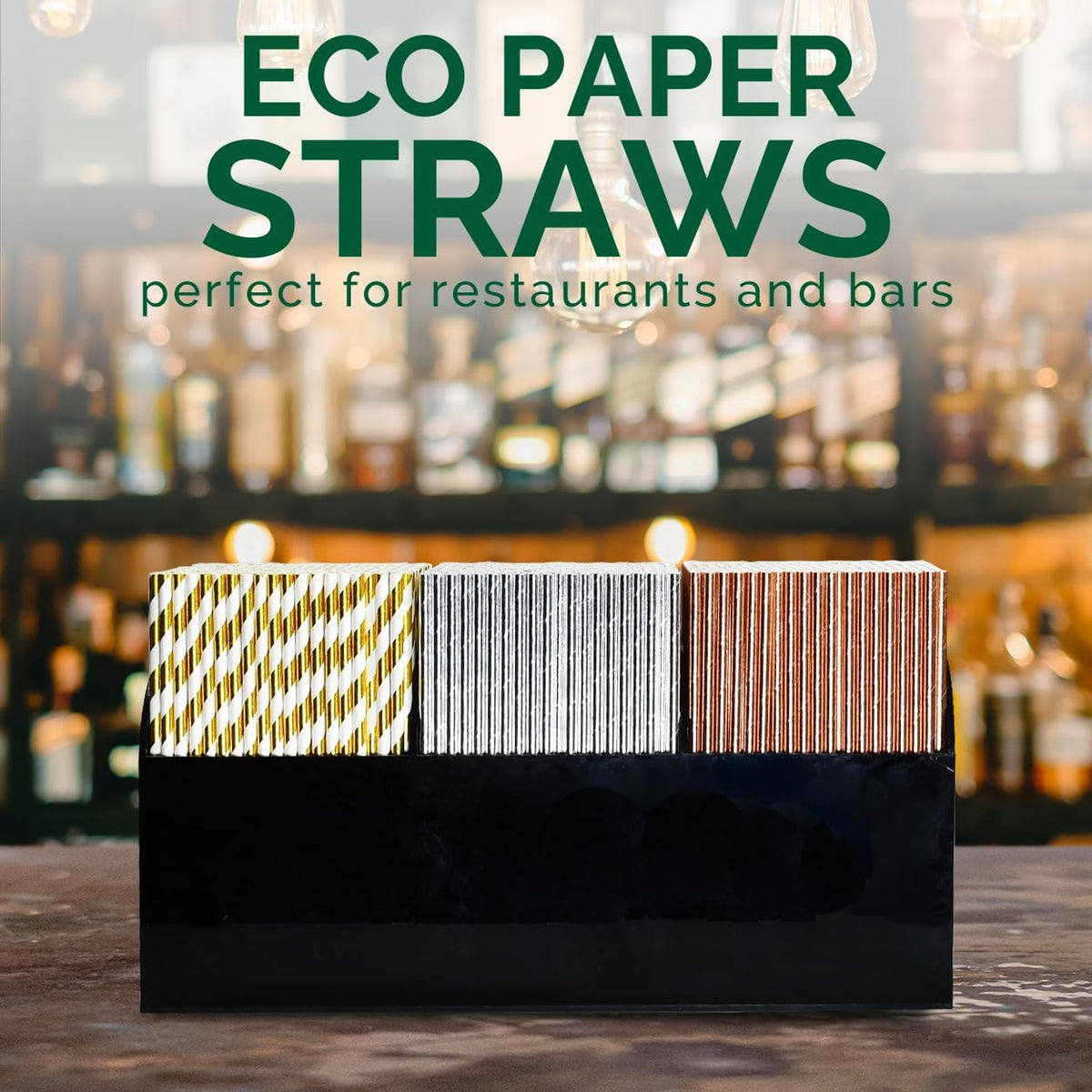 7.75 inch Gold/White Striped Paper Drinking Straws 1000 Counts for Cocktail, Party, Wedding