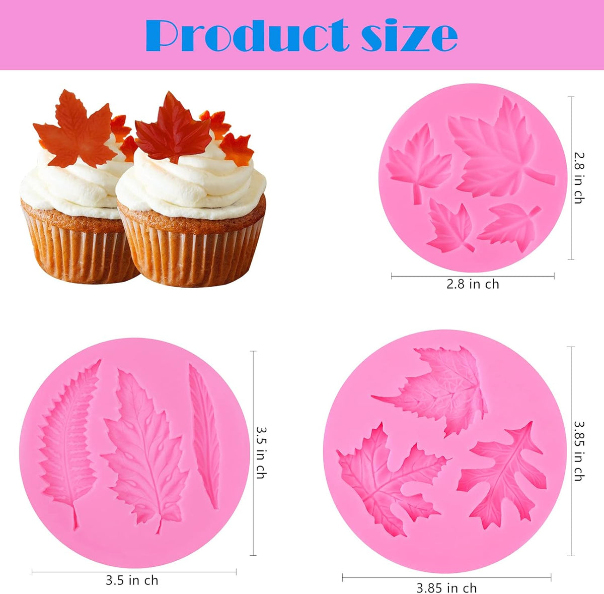 Actvty Silicone Maple Leaf Mold for Fondant, Cupcake Topper, Chocolate Candy, Sugar Craft Cake
