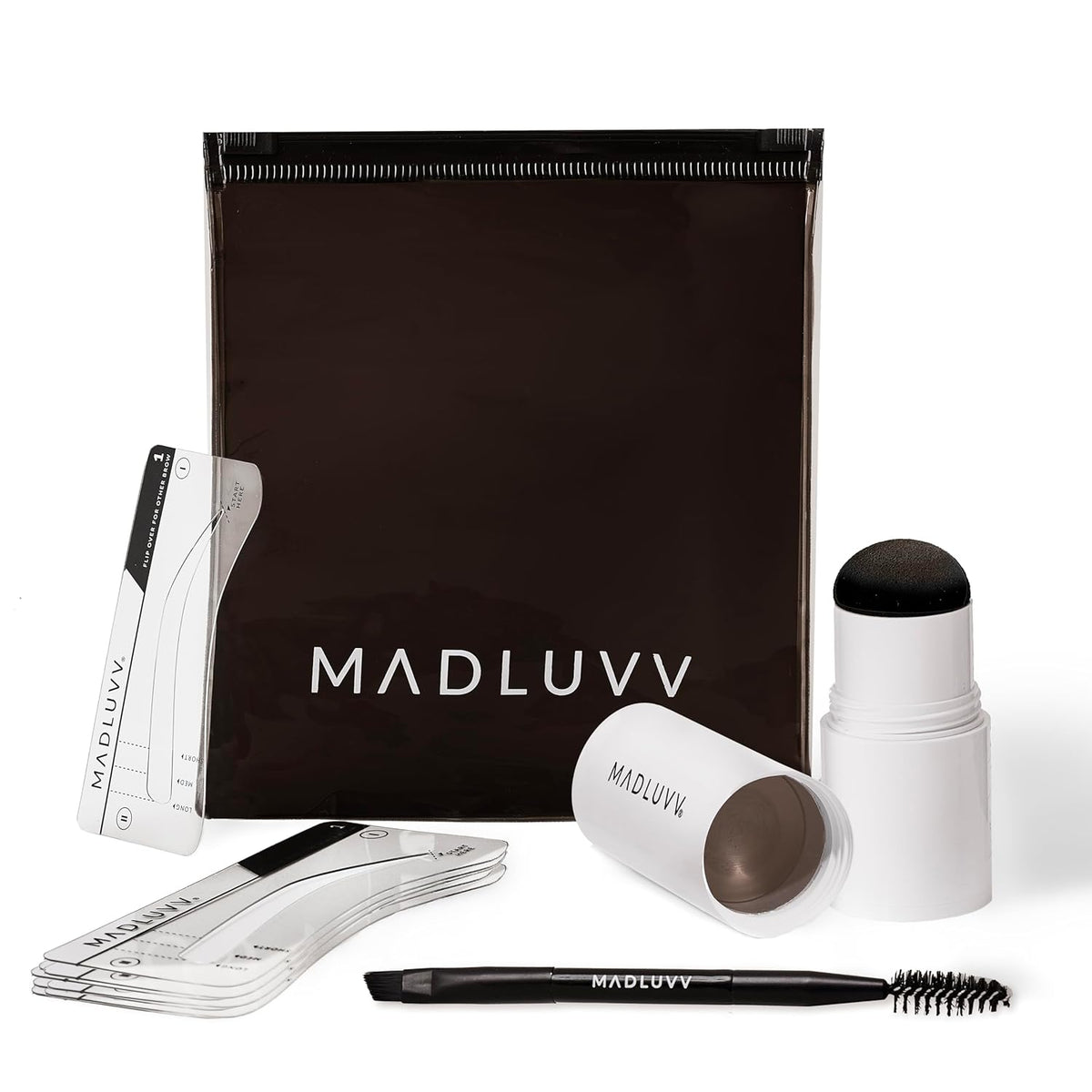 MADLUVV Brow Stamp Kit with Brow Stencils – Easy Eyebrow Shaper for Natural-Looking Brows – Popular