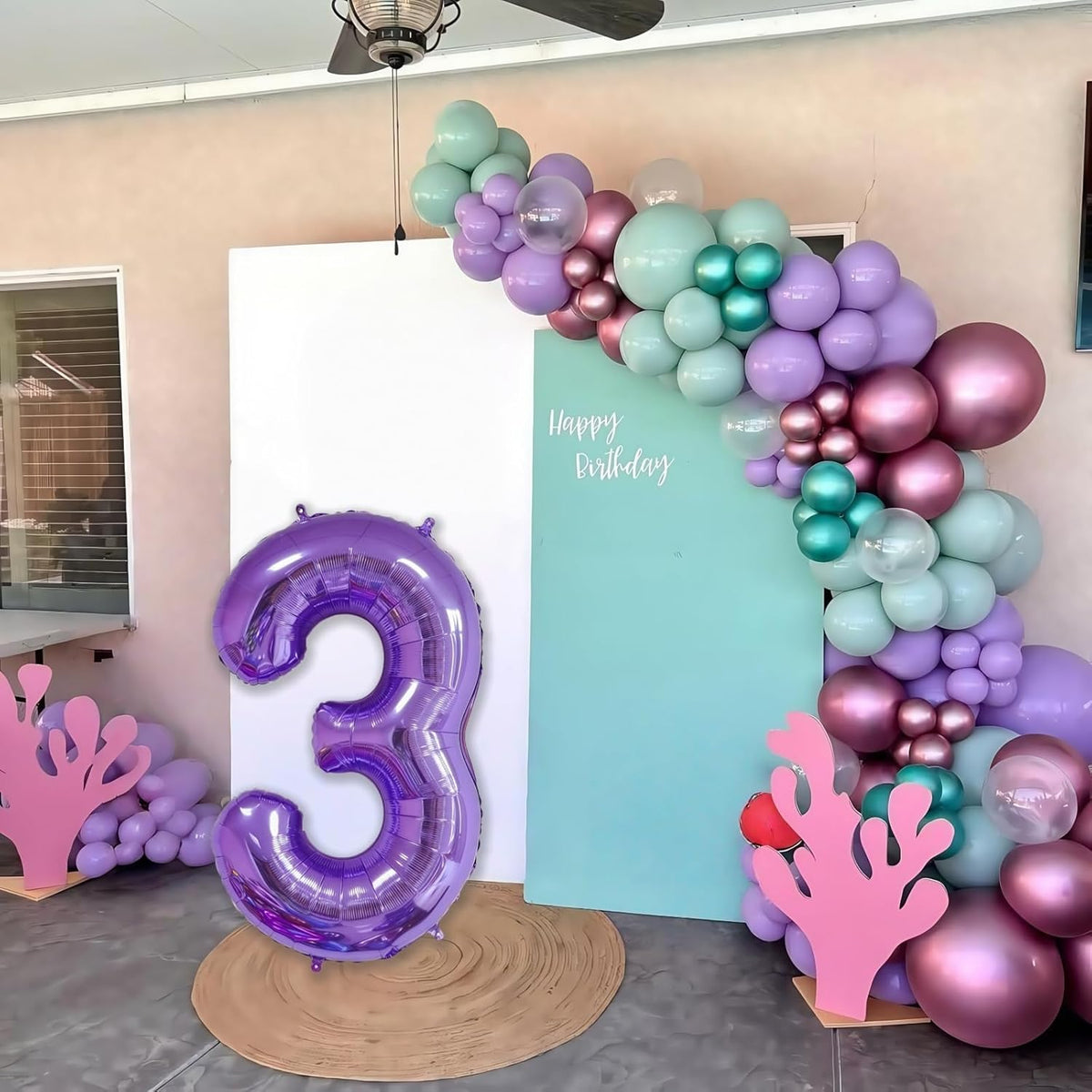 Purple 9 Balloon Number,40 Inch Number 9 Balloon Big Purple 9 Foil Mylar Helium Balloon for