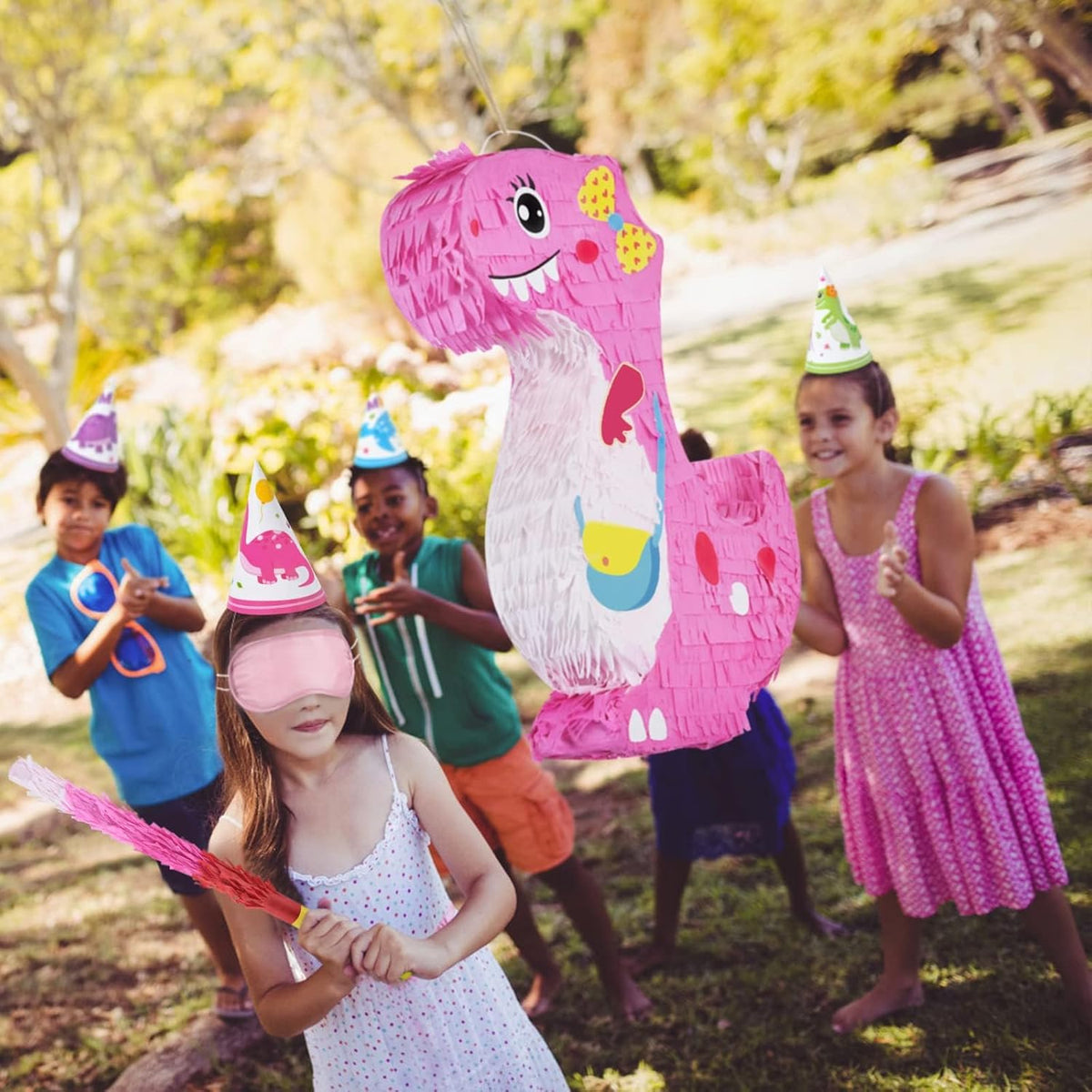 Dinosaur Pinata - Dinosaur Birthday Party Supplies for Girls Kids Dino Themed Party Pinata Bundle