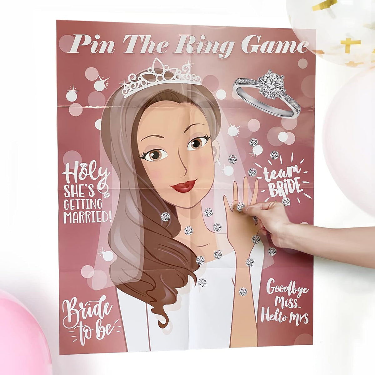 Bridal Shower Games, Pin The Ring On The Bride, Bridal Shower Engagement Wedding Shower