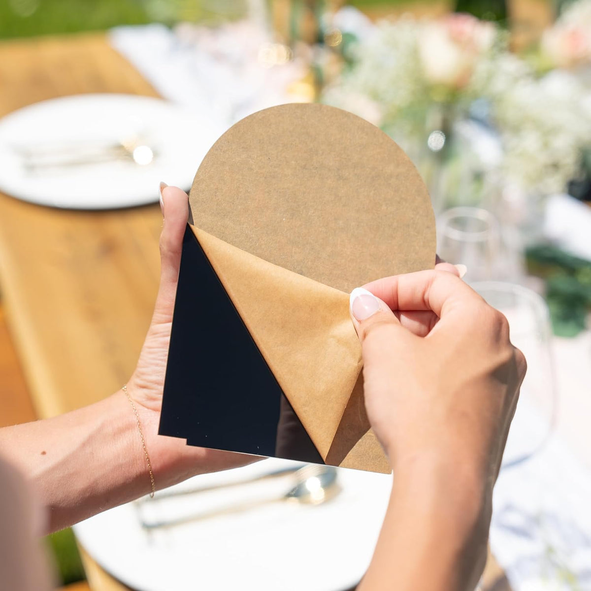 Black Arch Acrylic Table Numbers for Wedding Reception - 5" x 7" White Font Centerpiece Set with