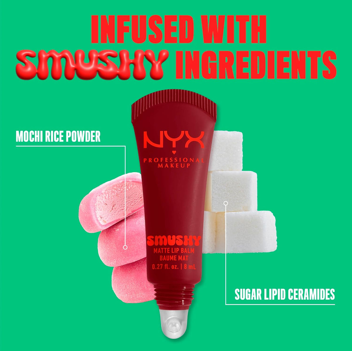 NYX PROFESSIONAL MAKEUP Smushy Matte Lip Balm, Tinted Lip Moisturizer with Soft, Matte Finish