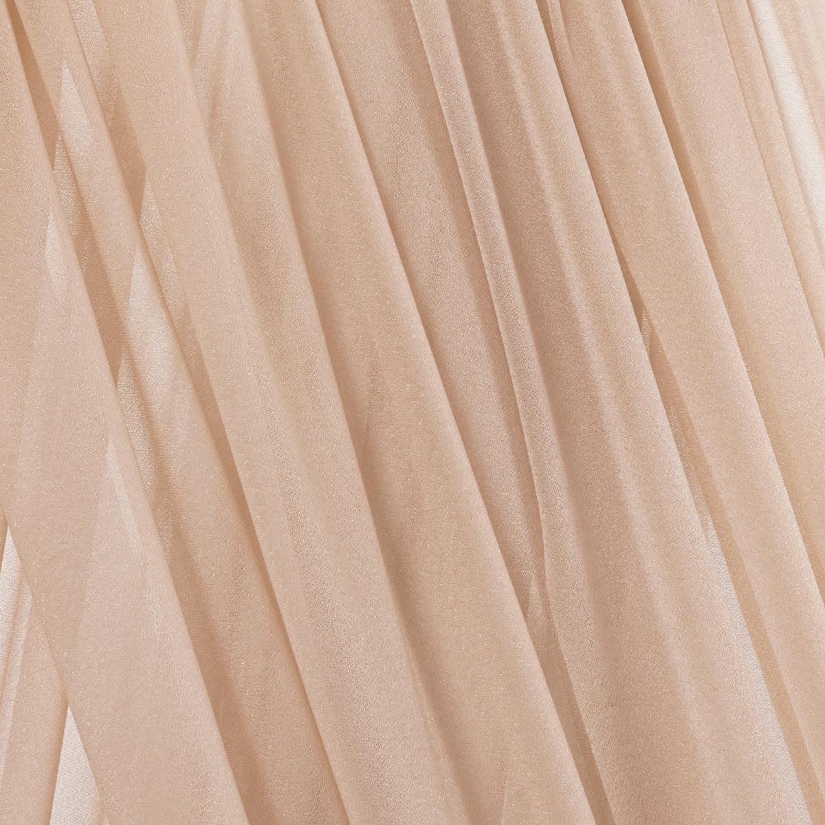 Nude Fall Elegant Arch Draping Fabric 2 Panels Outdoor 29" × 20Ft Sheer Chiffon Curtain Drapes for