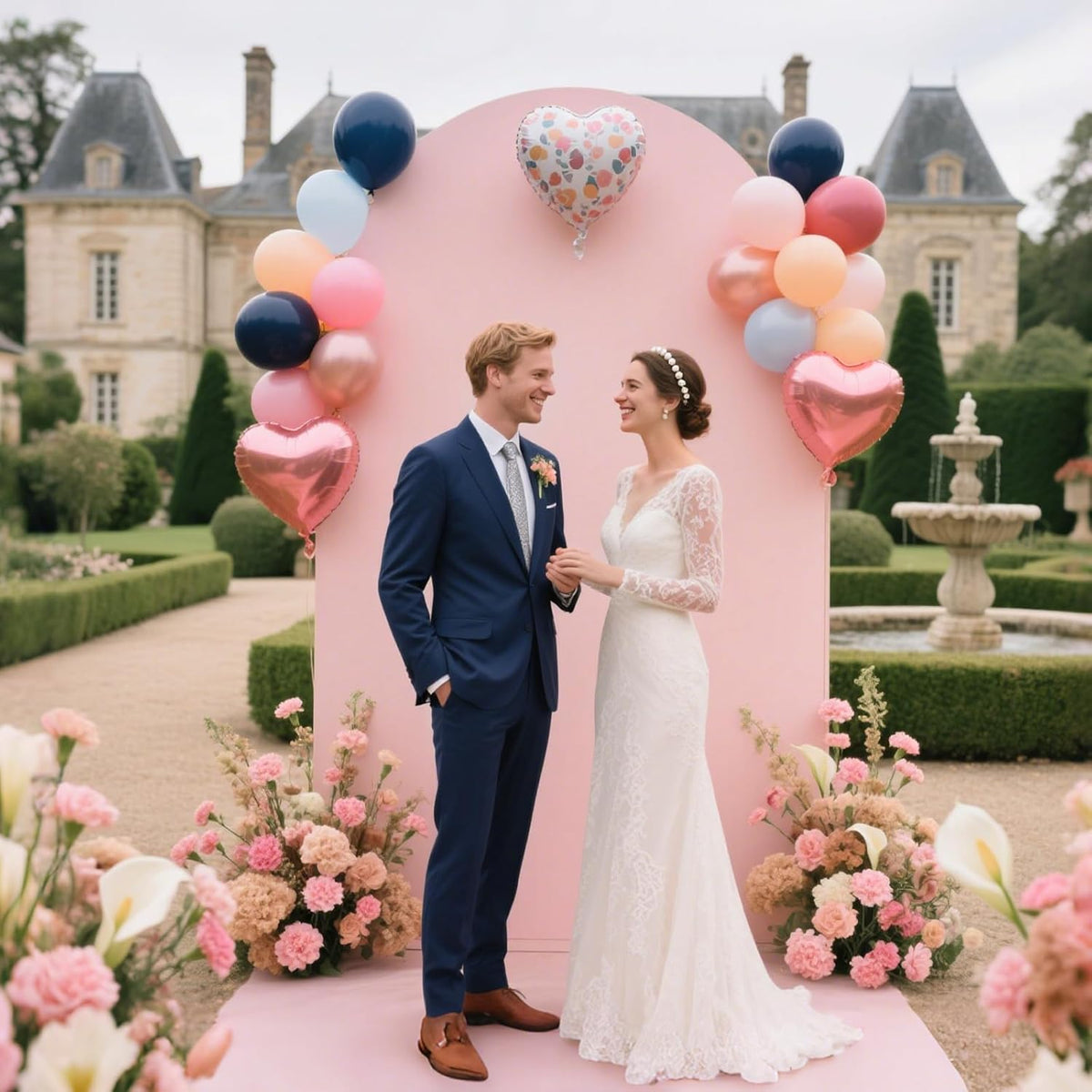 Ledido Wedding Arch Backdrop Cover 7.2FT Arch Covers Fitted Stretchy Spandex Round Top Stand