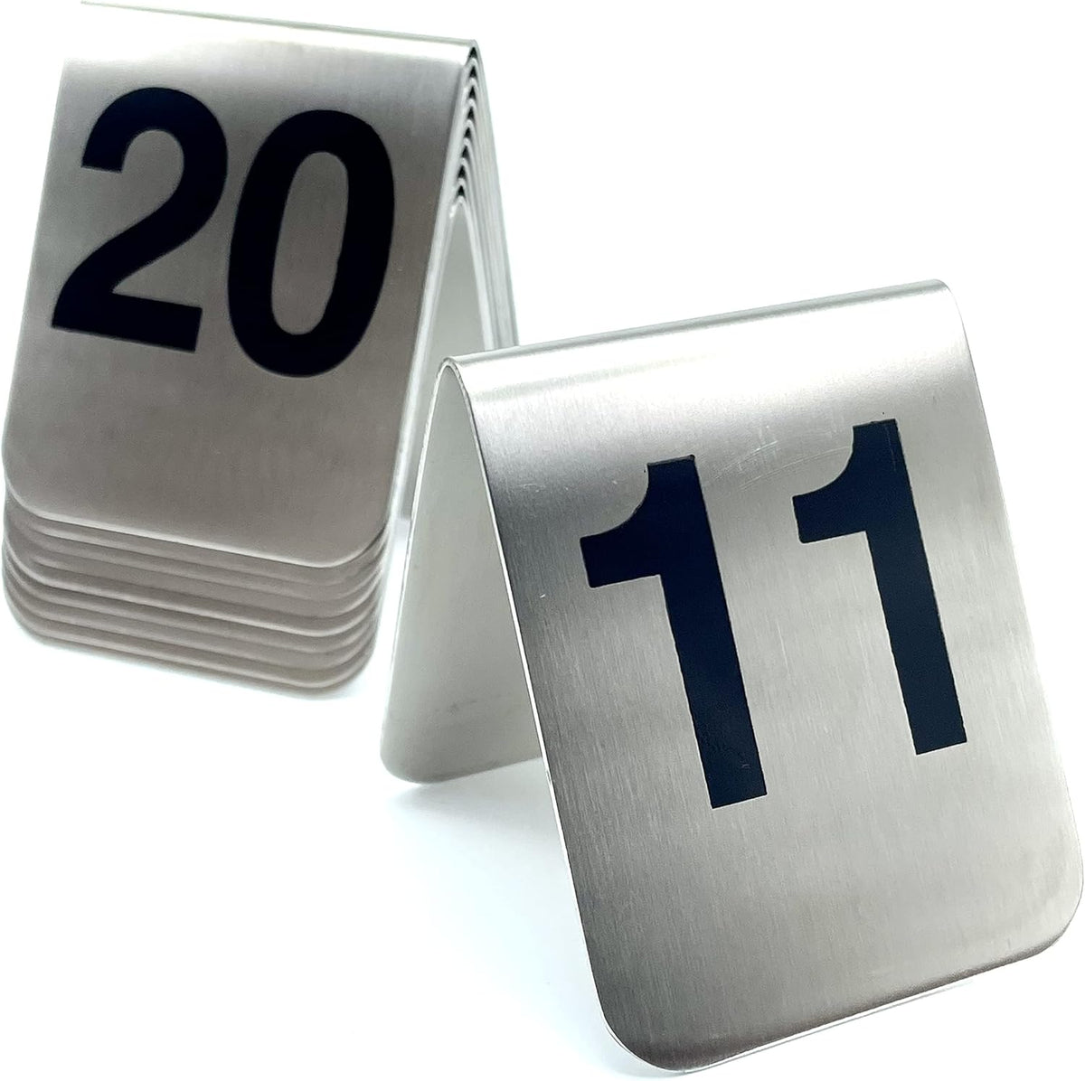 10 Pcs Metal Place Cards Stackable Tent Style Table Numbers，Place Card Holders for Celebration