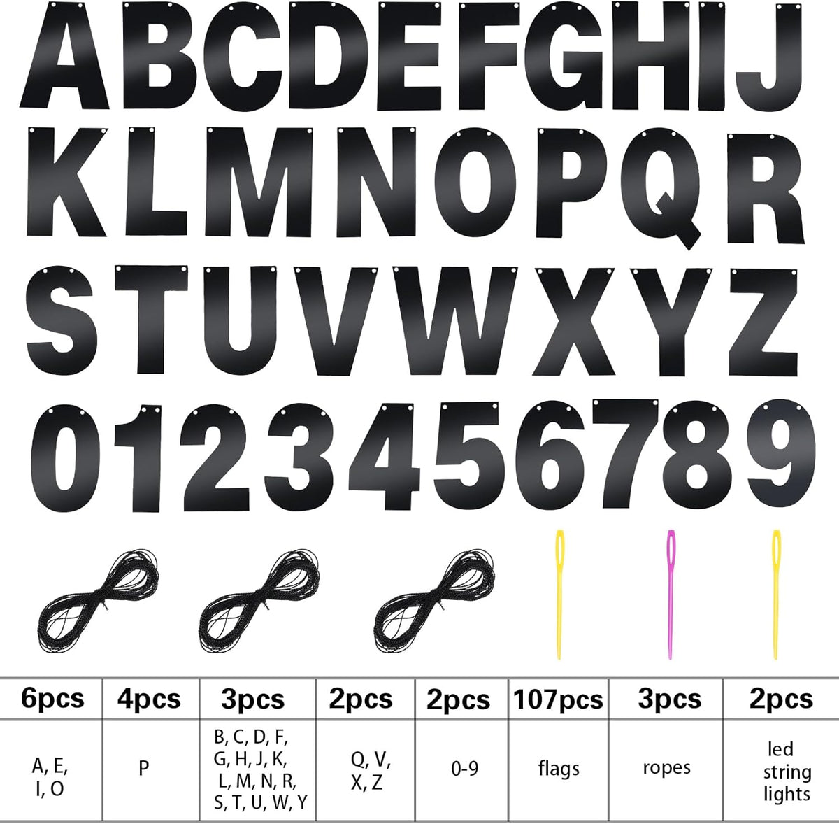 TaoBary 112 Pcs DIY Letter Custom Banner Glitter Customizable Banner Kit Including 107 Letters and