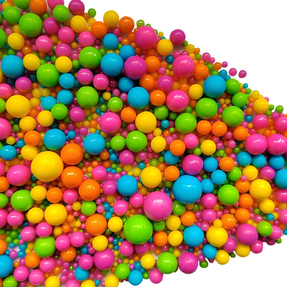 Edible Rainbow Sugar Pearls Candy Sprinkles 120G/ 4.23Ounce Baking Cake Sprinkles Cupcake and Cake