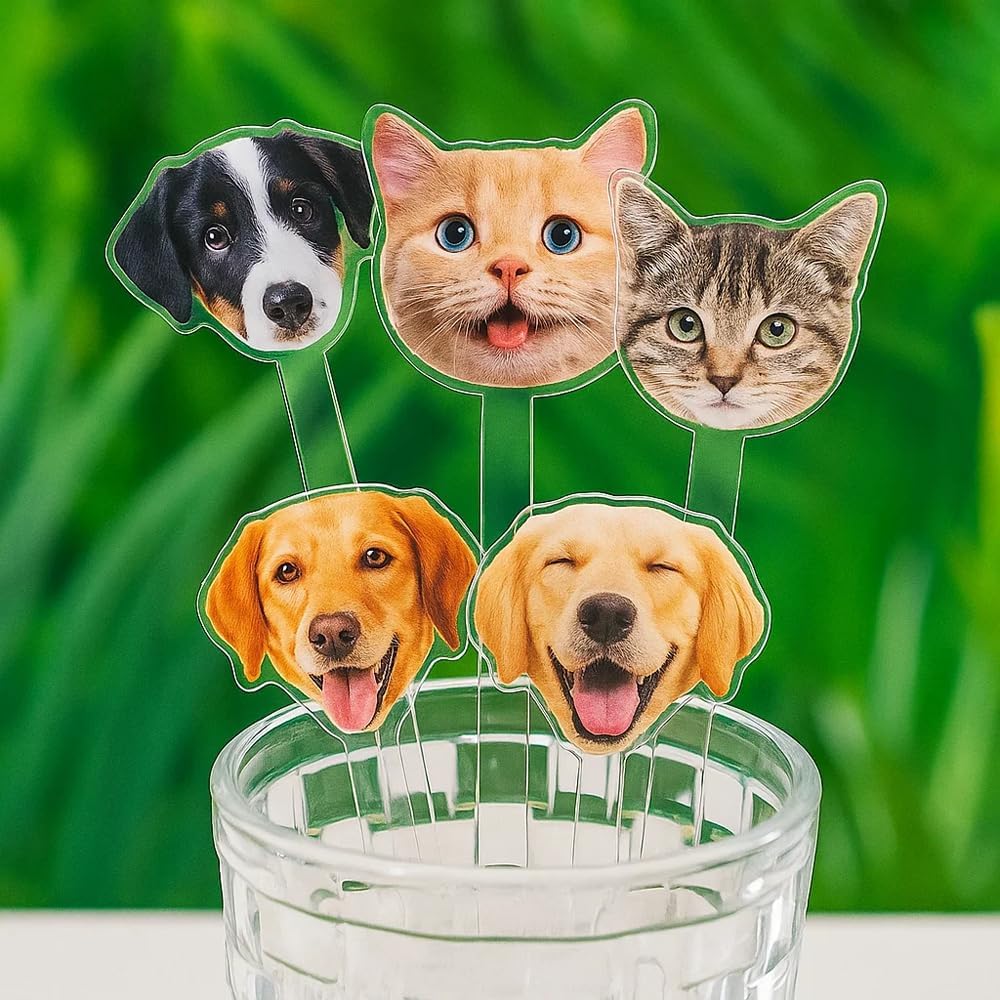 Personalized 50 pcs Wedding Pet Stir Sticks, Custom Double-Sided Dog Cat Stir Sticks, Wedding