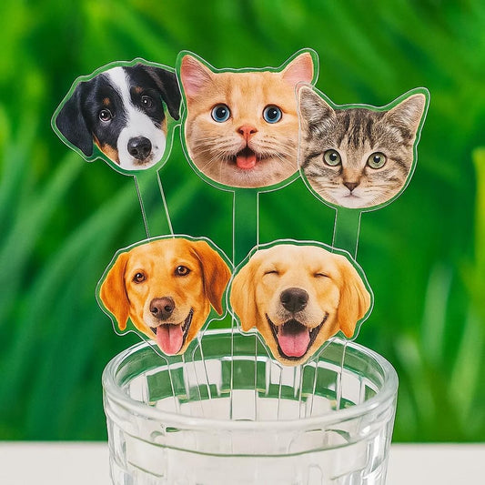 Personalized 50 pcs Wedding Pet Stir Sticks, Custom Double-Sided Dog Cat Stir Sticks, Wedding