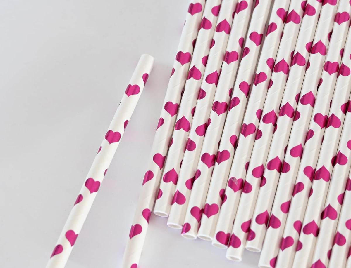 Paper Straws, Disposable Drinking Straws Biodegradable 7.75 inch,for Wedding Birthday Decorative