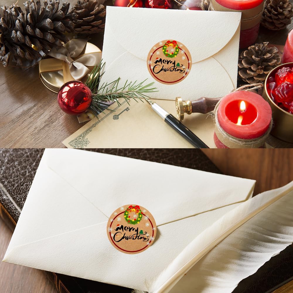 100-1000pcs Custom Stickers Merry Christmas Stickers Personalized Labels Adhesive Xmas Decorative