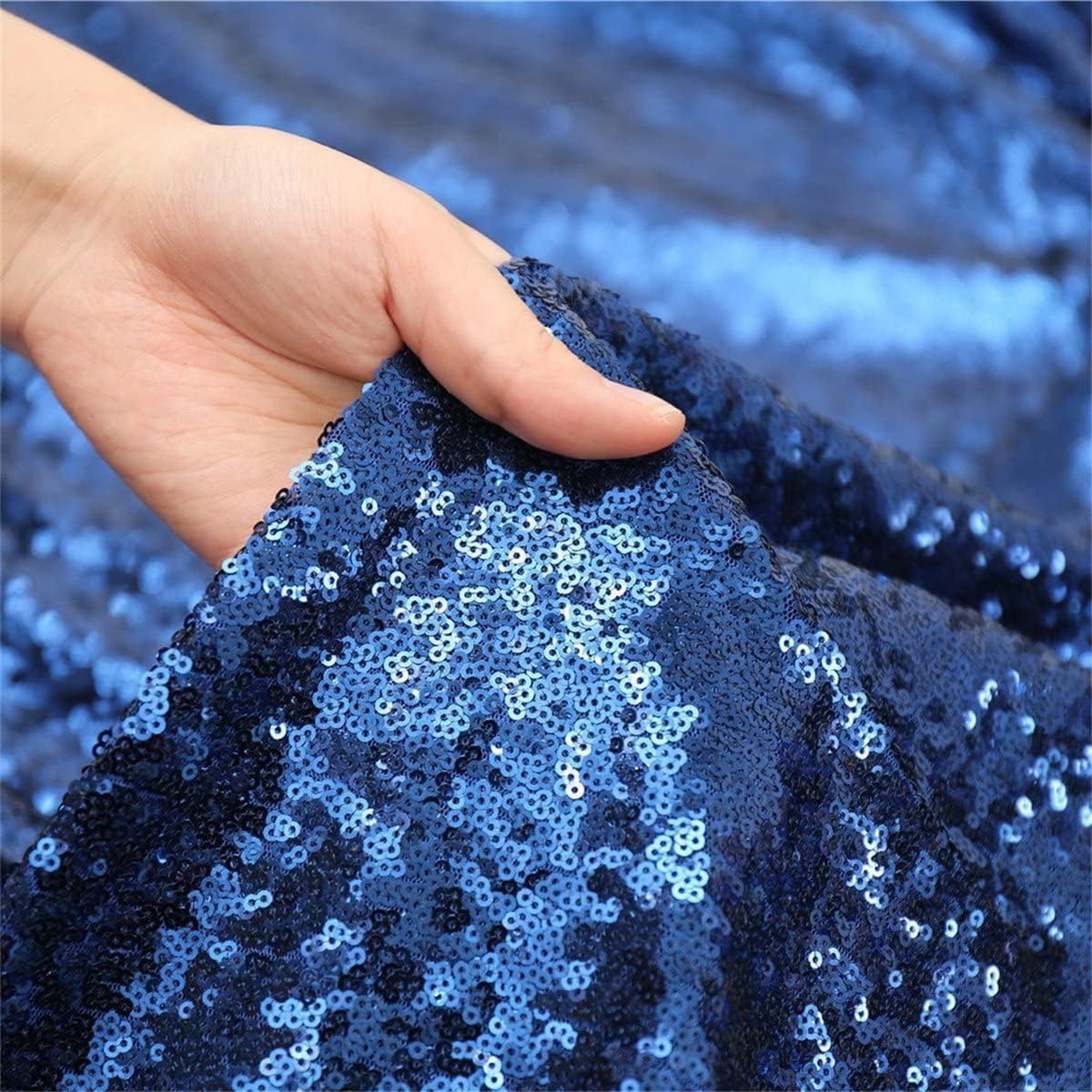 Poise3EHome Blue Sequin Backdrop,8FT x 10FT Sequin Photography Backdrop Curtain for Party