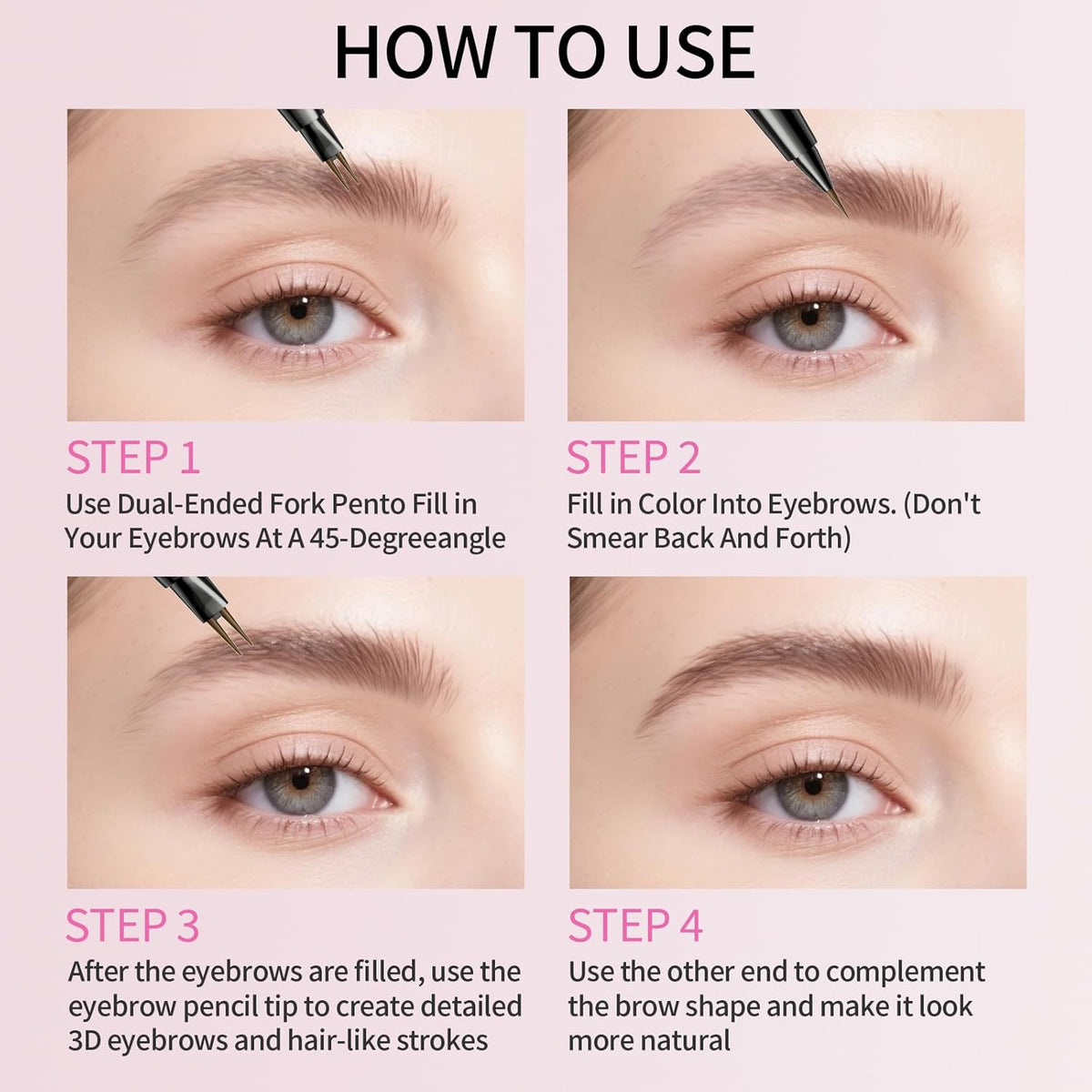 Microblading Eyebrow Pencils for Women - Eyebrow Pen 2-in-1 Dual-Ended Eye Brow Pencil with Precise