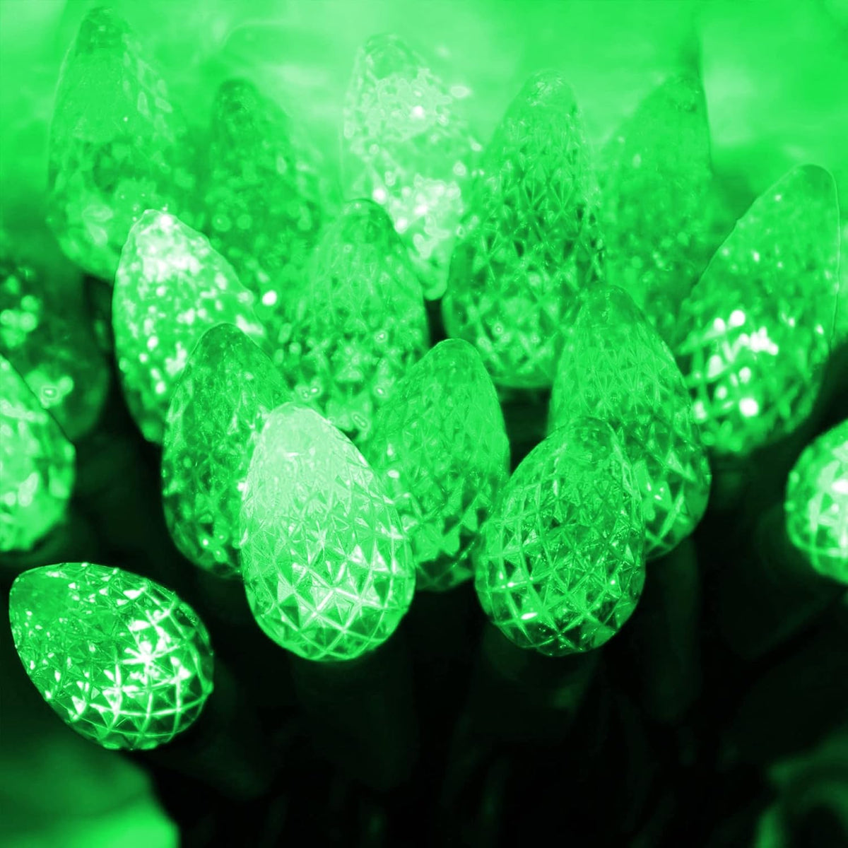 Dazzle Bright C6 Green Christmas Lights, 100 LED 33 FT Outdoor Christmas Lights Waterproof Plug in