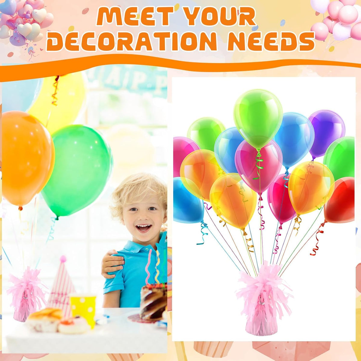 8 Pcs Pink Metallic Balloon Weights Holder Anchors Balloon Holder Weights for Helium Balloons