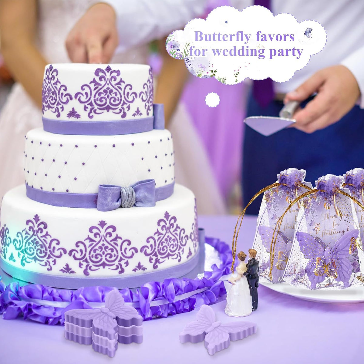Dunzy 30 Sets Butterfly Theme Baby Shower Favors for Guests Butterfly Soap Favors with Thanks You