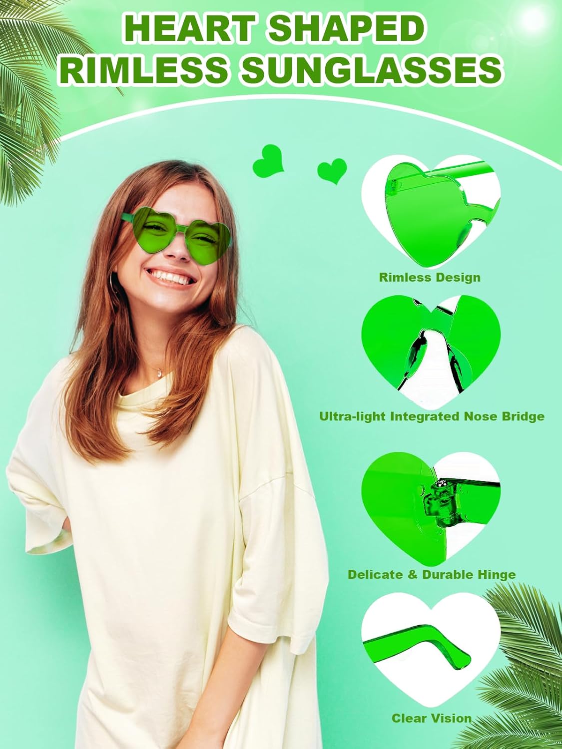12 Pairs Heart Shaped Sunglasses for Women Colorful Glasses Fun Trendy Transparent Heart Sunglasses