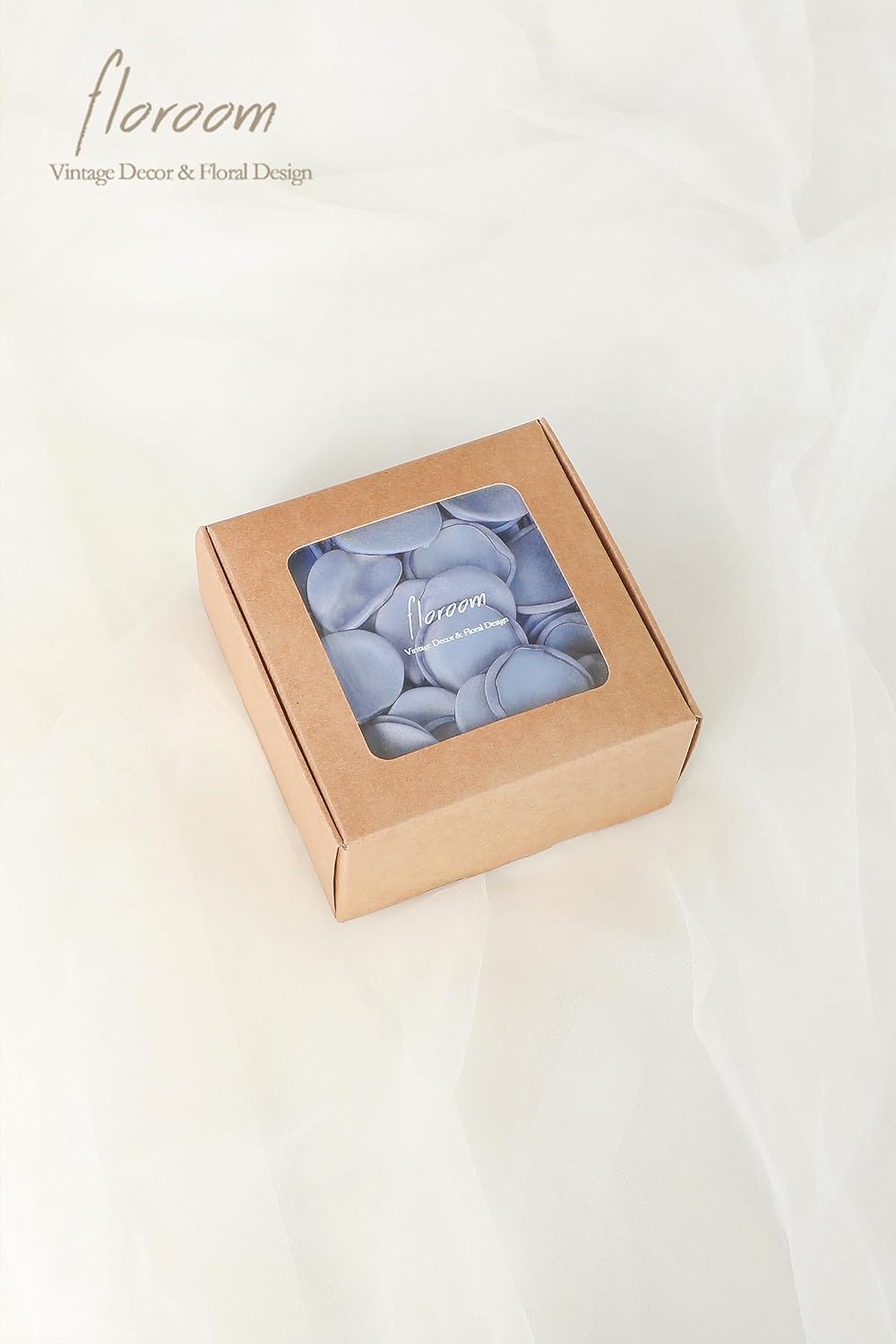 Floroom 300pcs Rose Petals Dusty Blue Faux Silk Flower Petals for Wedding Flower Girl Basket Aisle
