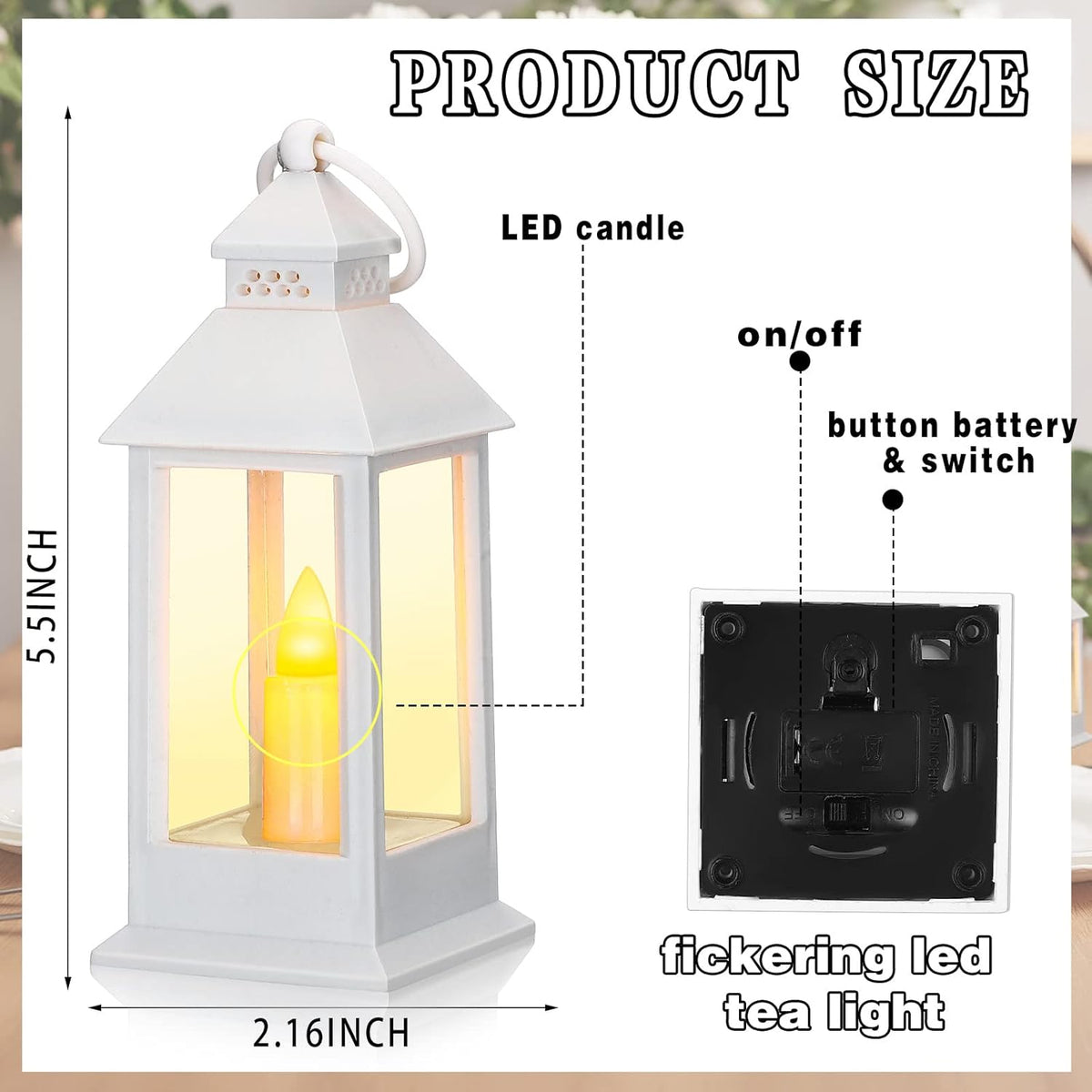 Hoolerry 24 Set Halloween Mini Lanterns with LED Candles 5.5'' Decorative Hanging Small Vintage