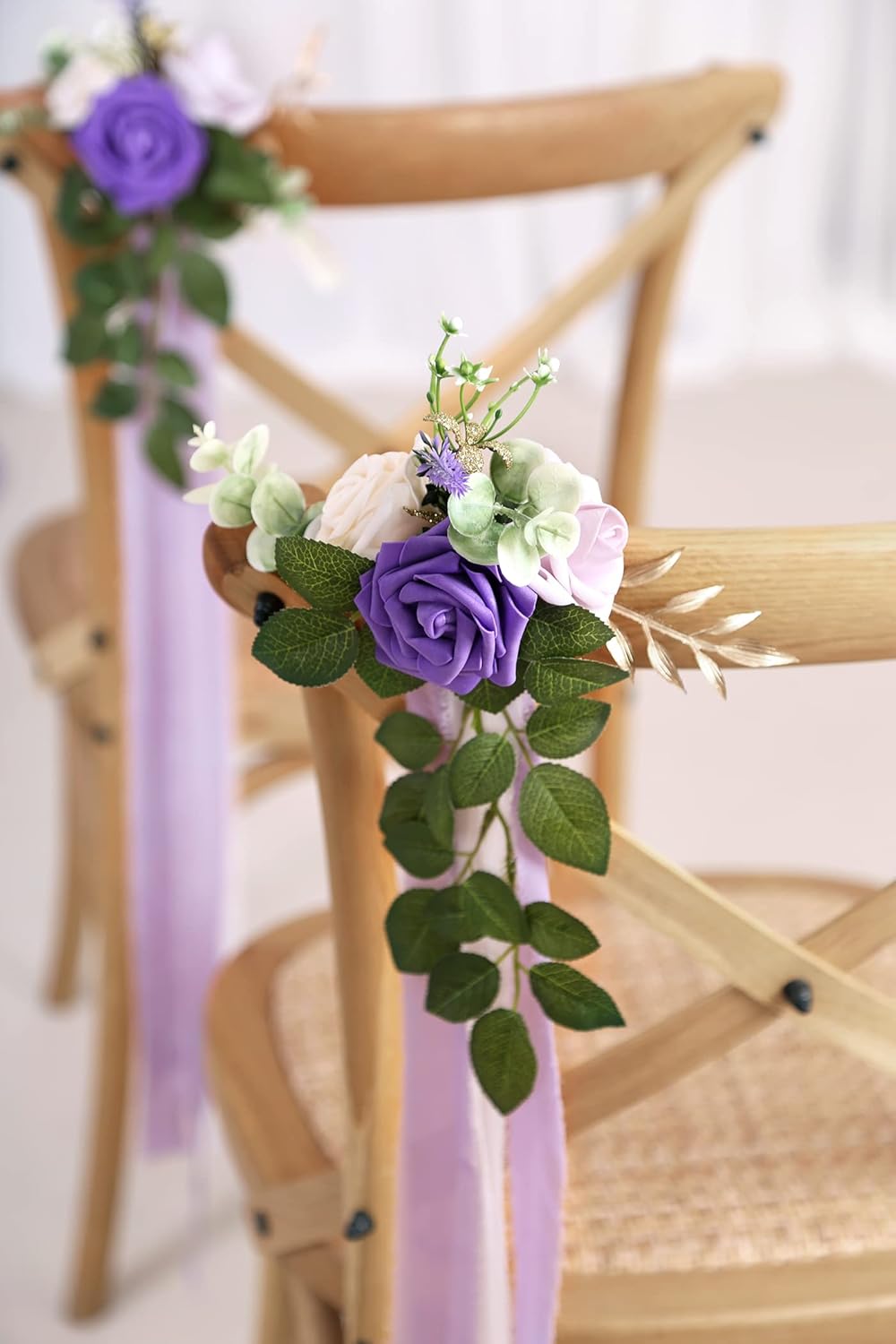 Wedding Aisle Decorations for Wedding Ceremony Set of 10 Pew Flowers for Church Chair Decorations