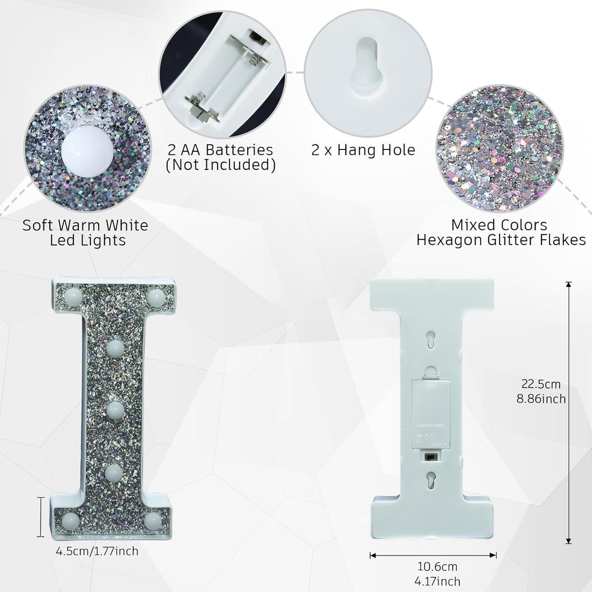 Glitter Light Up Letters - Marquee Signs for Decorations, Prom, Events & Engagement Parties