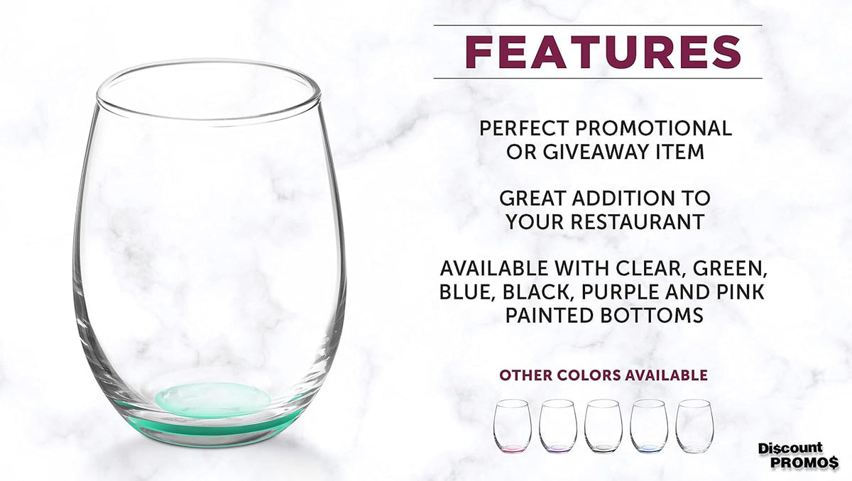 DISCOUNT PROMOS Stemless Wine Glasses by ARC 5.5 oz. Set of 12, Bulk Pack - Perfect for Hotel, Bar