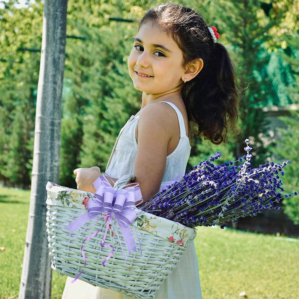 WEWILUCK Bows for Gift Wrapping, Light Purple Gift Bows for Presents, Gift Baskets, Big Fancy Bow