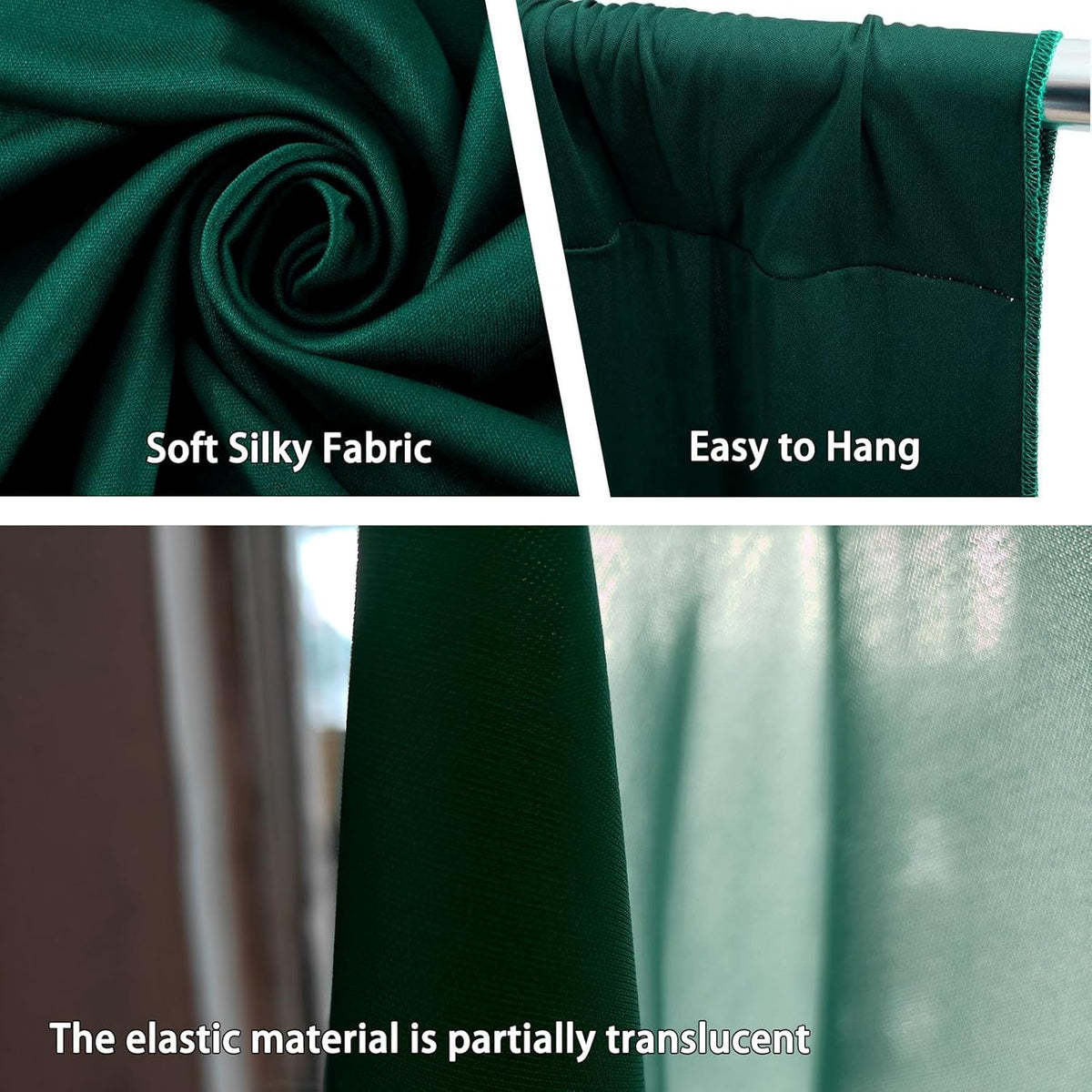 10 x 10 Feet Dark Green Backdrop Curtain for Partie, Background Curtains for Photoshoot, Birthday