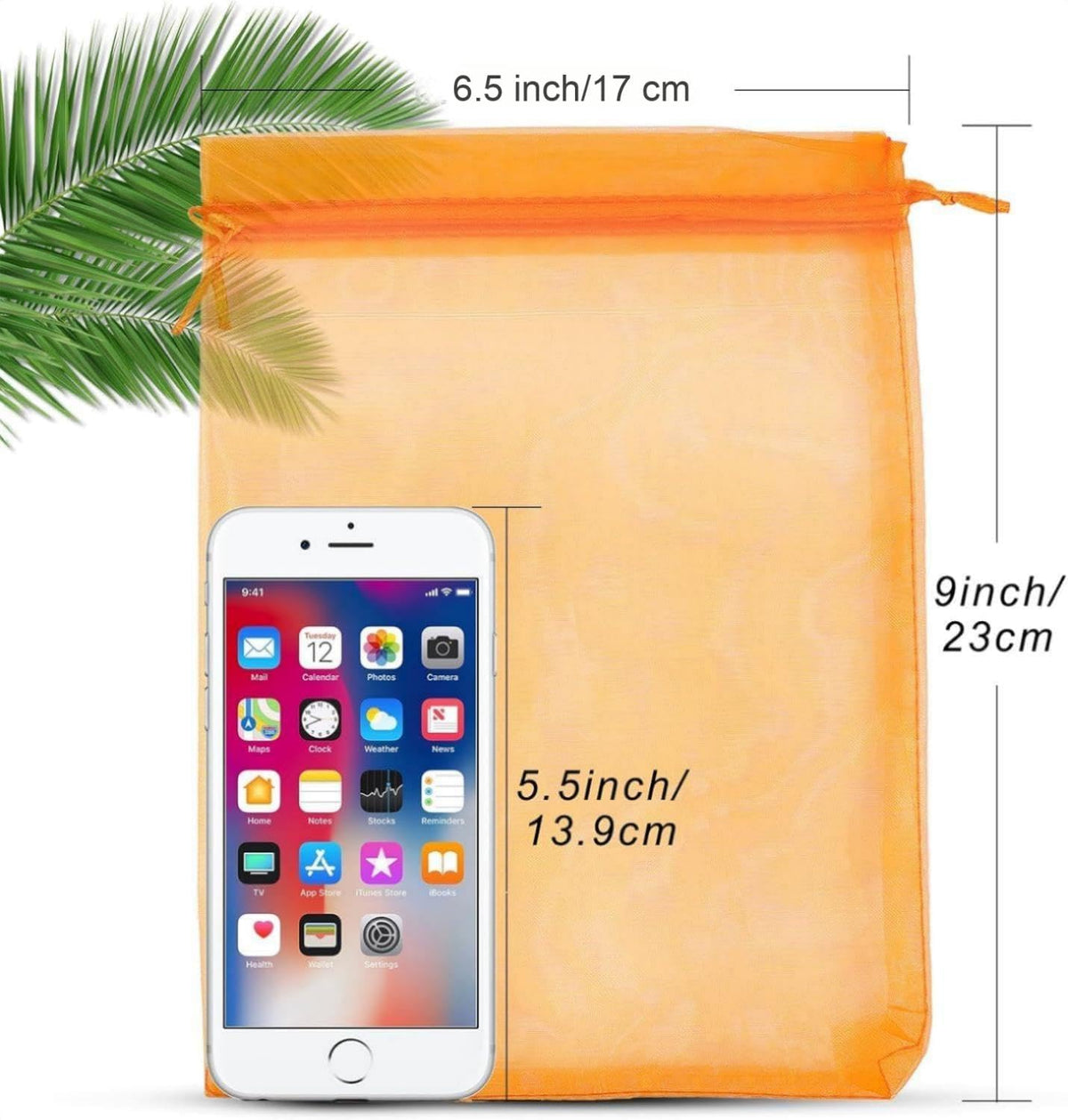 ANZNKU 50 Pack Premium Sheer Organza Bags 6x9 inches Mesh Bags Gift Drawstring for Halloween
