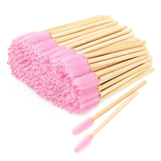Tbestmax 150 Disposable Mascara Wands Eyelash Brush Spoolies for Eye Lash Extension Eyebrow Bamboo