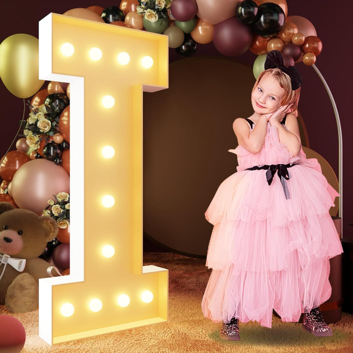 imprsv 4FT Light Up Letters, Large Light Up Letters for Birthday Party Decor, Wedding Decorations