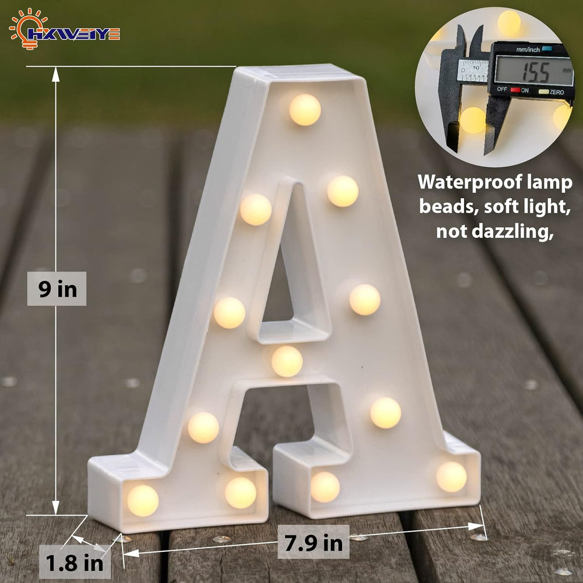 HXWEIYE Light Up Letters A, LED Marquee Letters Lights Sign 26 Alphabet and 10 Number Big Light