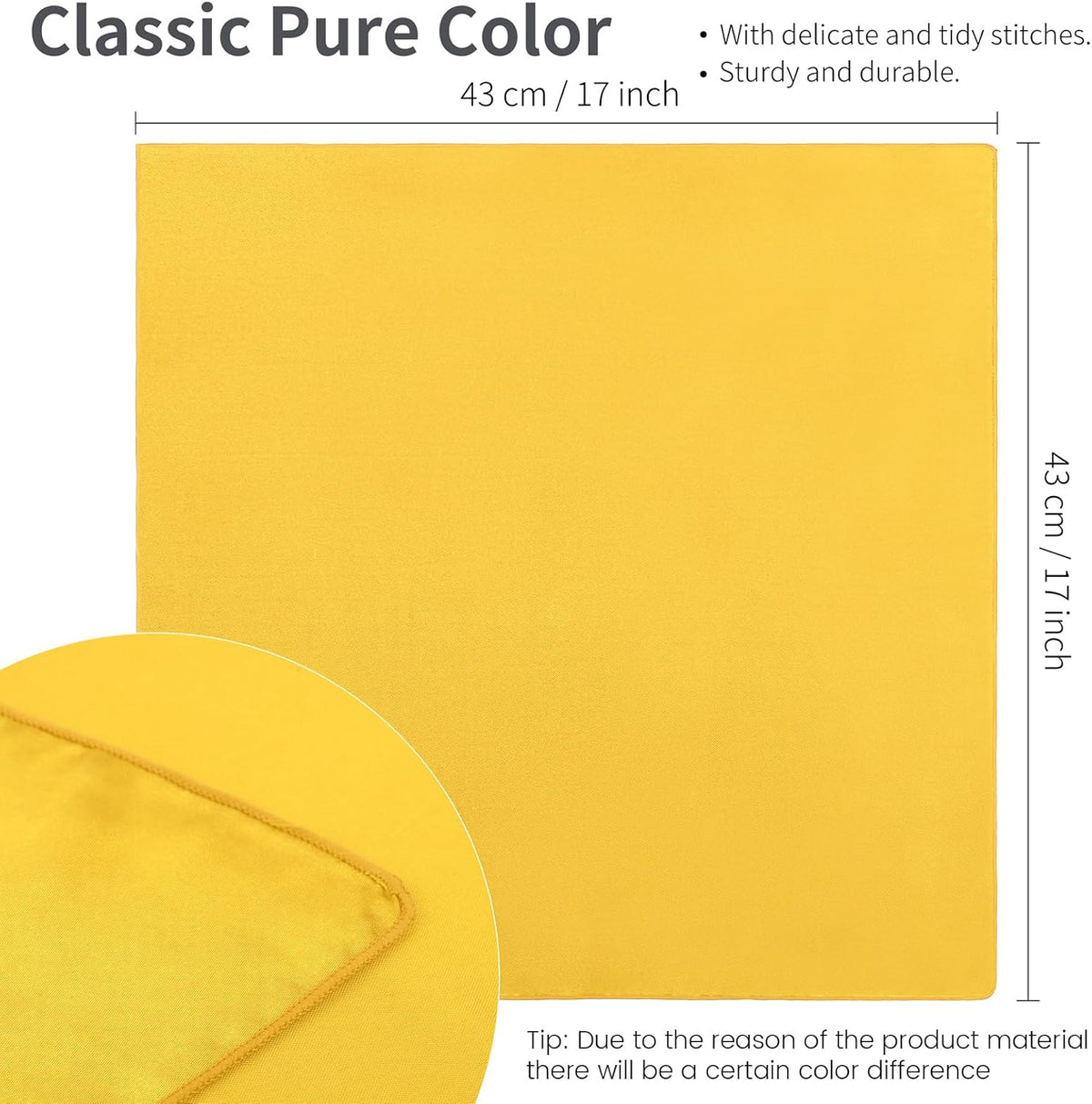 ANECO 16 Pack Square Satin Napkin Bright Silk Table Napkin Soft Smooth Fabric Table Napkin for