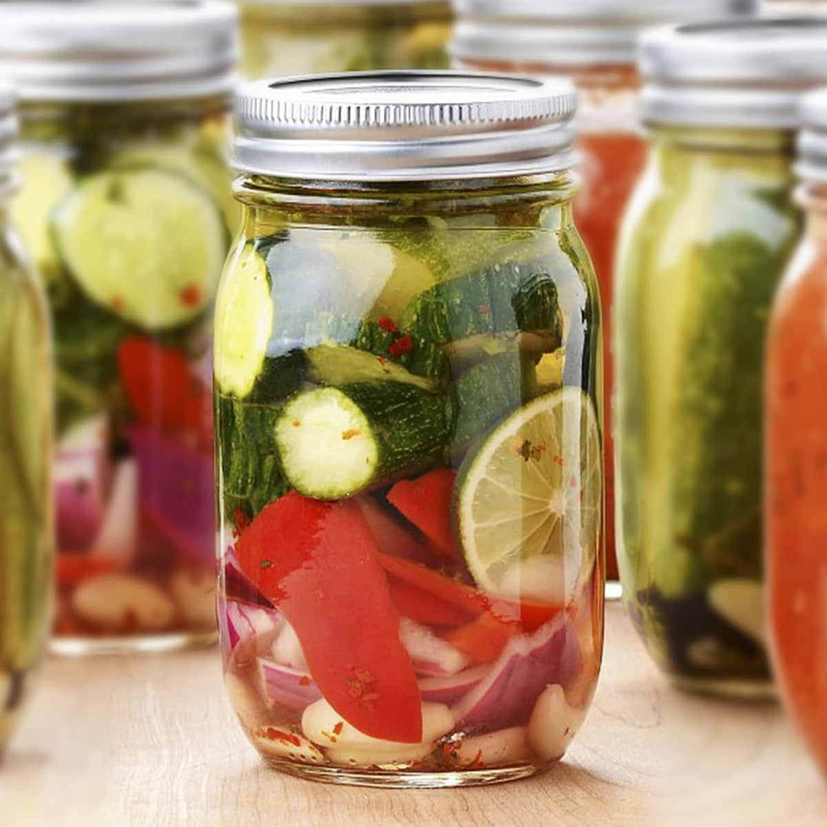 12 oz Glass Mason Jar, 20 Pack 360ml Canning Jars with Regular Mouth Lids, Glass Jars Storage