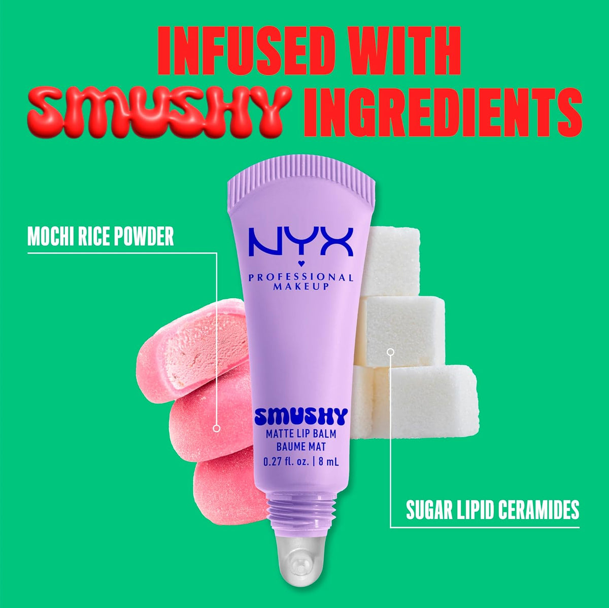 NYX PROFESSIONAL MAKEUP Smushy Matte Lip Balm, Tinted Lip Moisturizer with Soft, Matte Finish