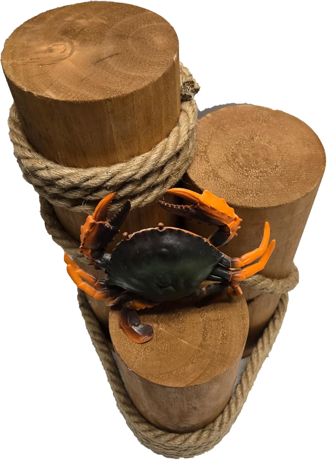 Set of 3 Nautical Wood Piling Decorations – Real Wooden Pier Posts for Coastal, Marine, or Nautical