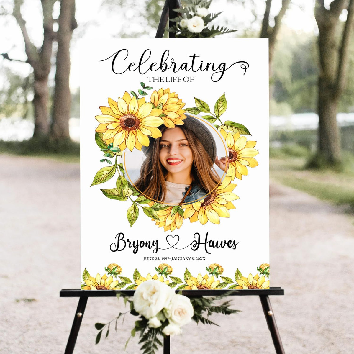 Memorial Sign Celebration of Life Template Funeral Welcome Sign Memorial Service Sign Celebration