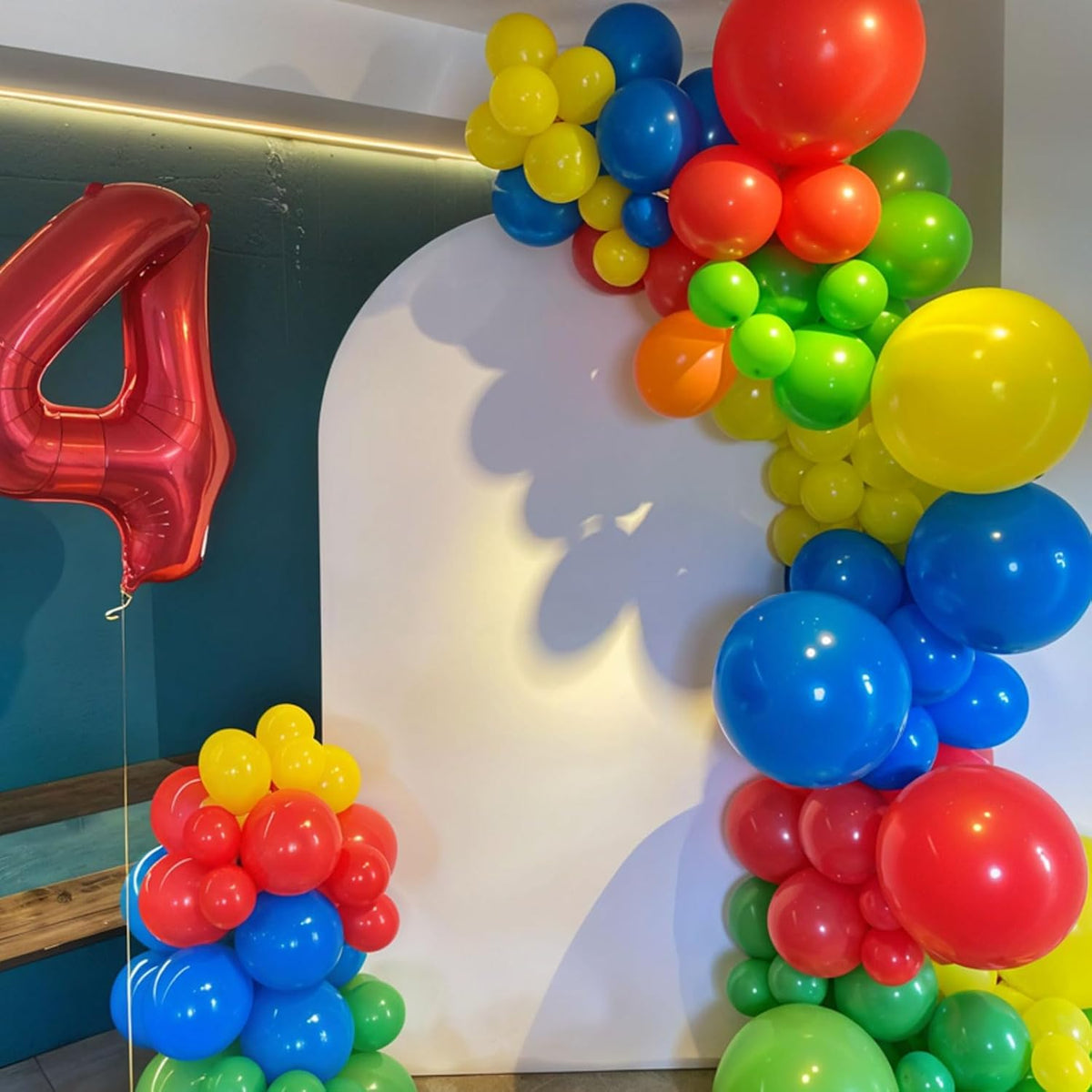 Red Green Blue Balloons, 60pcs Circus Carnival Balloons, Star Colorful Confetti Gold Long Balloon