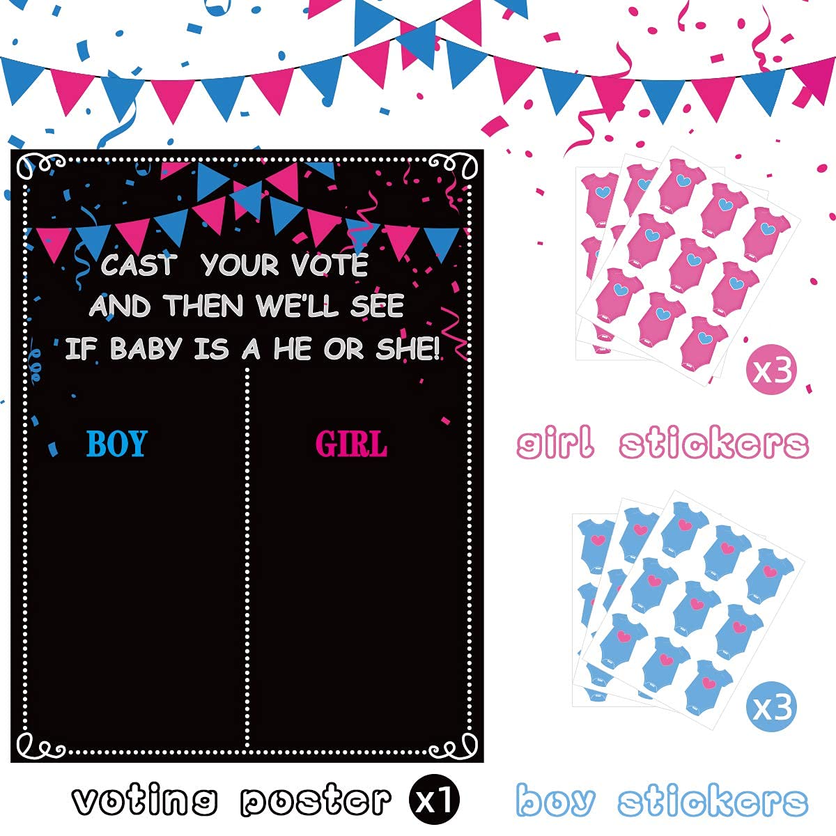 MISS FANTASY Gender Reveal Decorations 54 Voting Gender Reveal Games Ideas
